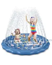 Splash Pad Sprinkler Kids Toddler Play Mat 67” Inflatable Wading Pool Summer3+yr