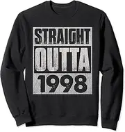 [X.Style] Straight Outta 1998 Funny 25th Birthday 25 Year Old Sweatshirt ds1787 Sweatshirt (S) Black