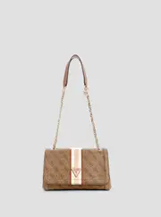 GUESS Women's Brown Logo Noelle Crossbody Bag
