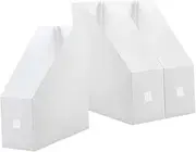DINHEAROM 3Pcs Document Box Plastic File Storage Rack for Organizing Books and Magazines Office and School Supplies Simple Assembly Wipes Clean Easily