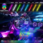 Music RGB Glow LED Interior Car Light Under Dash Foot Seat Lighting Kit USB