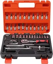 46pcs Socket Spanner Wrench Set 1 4 Drive Metric Extension Bar with Box