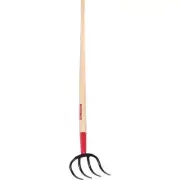 Razor-Back Potato Hook Gardening Tools Strong Hardwood Long-Handle Steel Tines