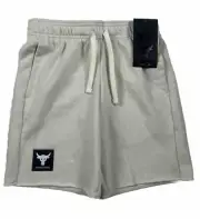 NEW Under Armour Boys Project Rock UA Sweat Shorts Size XS Youth $50 Beige