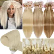 Fish Line Easy Loop Micro Ring Real Remy Human Hair Extensions Beads Highlight