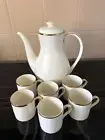 ROYAL DOULTON 24c Gold 7 Piece COFFEE SET. 6 Cups & Coffee Pot. NEW Never Used.