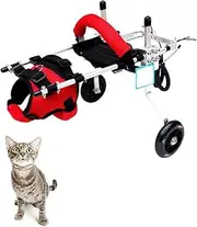 Small Dogs Wheelchair, Aluminum Rehabilitation Pet Carts, Dog Wheelchair Hind Legs Injured Cat Mobility Stroller, Adjustable Aging Dog Wheelchair for Disabled/Limited Mobility(S)