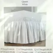 NEW Queen Bedskirt White BISCAYNE BAY Wraparound Elastic 15" Total Polyester