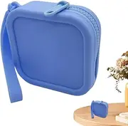 [Generic] Silicone Coin Purse - Square Wallet | Small Coin Purse, Cosmetic Pouch with Smooth Zipper, Mini Wallet for Credit Cards, Keys, Lipstick, BLUE, 説明を参照してください