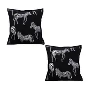 SOGA 2X 50cm Throw Pillows – Black Light Luxury Zebra Square Pillow
