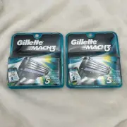 Gillette Mach 3 Razor Blades 10 Count (2x5 Pack) Cartridges New