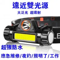 在飛比找蝦皮購物優惠-台灣現貨 雙光源LED頭燈 USB充電頭燈 強光頭燈 聚焦頭