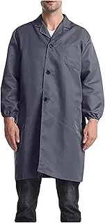 [Legou] Unisex Professional Lab Coat With Pockets Long-Sleeve Dustproof Solid Color Labor Protection Logistics Work Long Camouflage Coat