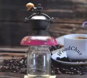 Handmade Crank Pine Cones & Resin Manual Coffee Bean Grinder Grinding Mill 351