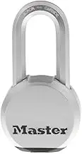 Master Lock Magnum Heavy Duty Solid Steel Silver Padlock with Key, Cut Resistant Gate Locks for Outdoor Fence or Shed, 14/32 x 2 x 15/16 Inches, M930XKADLH