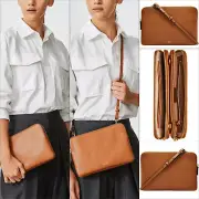 OROTON Large Double Clutch Avalon Crossbody Bag Leather Cognac NWT Dustbag