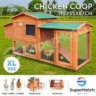 Chicken Run Coop Wooden House Rabbit Hutch House Bunny Duck Hen Cage 2 Stories