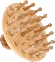 Bamboo Hair Brush Wooden Scalp Head Acupoint Massage Comb, Wide Tooth Hair Brush Head Massage Tool for Men