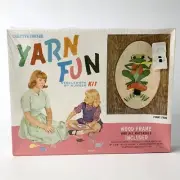 Vintage Kids Craft Creative Corner Yarn Fun Needlework By Number Kit Wood Frame