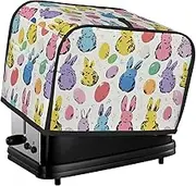 Generic Happy Easter Bunny Print 2 Slice Toaster Cover Fingerprint Bread Maker Protectors,Kitchen Small Appliance Dust Cover