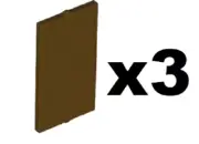 LEGO 3 New Dark Brown Glass for Window 1x2x3 Flat Front Part 60602 DB01