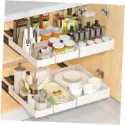 3 Pack Pull Out Cabinet Organizer, Slide Out Drawers for Kitchen Cabinets,