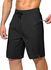 [vbcdwa] Mens Shorts Swim Board Shorts with Zipper Pockets Bathing Suit Swimwear Quick Dry Swimming Trunks