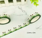 Washi Tape Flowers on grass 15mmx10m MT5051