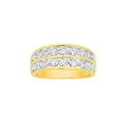 Alora 10ct Gold 2 Carats Tw Lab Grown Diamond Two Row Dress Band