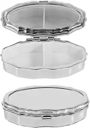 Anneome 2pcs Box Case for Travel Pp Travel Size Empty Cases Silver Medication Boxes Iron Cases for Travel