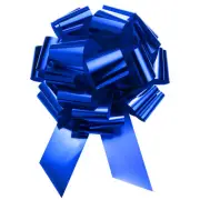 24 Inch Extra Giant Large Pull Bow Christmas Metallic Ribbon Blue
