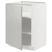 METOD base cabinet with shelves, white/Havstorp light grey, 60x60x80 cm