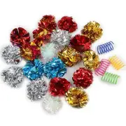 Crinkle Balls Cat Toys 20 Pack Lightweight Springs Toys 4 Set Mylar Rustling