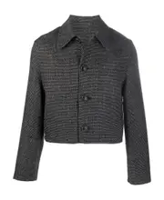 textured cropped jacket XL Black