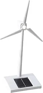 Qianly Windmill Toy Mini Wind Turbines Generator Teaching Aid Craft DIY Science Kits Toy Wind Power with Solar Base for for Ages 8+