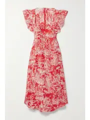 [Stella McCartney] Stella McCartney - Printed Silk Midi Dress - Red - IT38 IT 38 Red