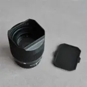 Fuji Style Lens Hood For Sigma 56mm F1.4 DC Resin Lens Hood with Cover Black New