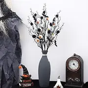 1 Bundle Halloween Artificial Flower, Creative Maple Leaves, Bats, Pinecones Eyeball Stem Bouquet, Spooky Home Decor Party Decoration Accessories