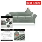 Stylish 4-Piece Elastic Sofa Covers - Up to 97 Inches, Pet-Friendly Design