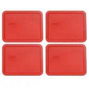 Pyrex 7211-PC 6 Cup Poppy Red Lid (4-Pack)