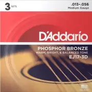 3 Pack - D'Addario EJ17 Medium Acoustic Guitar Strings