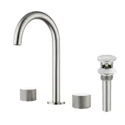 Casa Verona 8" Widespread Bathroom Sink Faucet with Drain Assembly Brushed Nicke