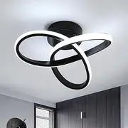 Modern Led Ceiling Light Fixture,3000K-6500K 3-Color Dimming Circle Modern Chandelier,Aisle Ceiling Lamp for Hallway Bedroom Bathroom Kitchen Closet Balcony Stair(Black)
