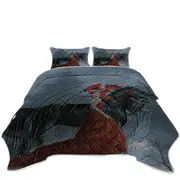 Fantasy Art Beautiful Autumn Dragon Princess with Her Horse Coverlet
