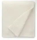 Sferra PETTRA Eggshell Lambswool Knit Soft Ribbed Throw Blanket 50x70" New