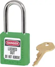 Master Lock SAFETY LOCKOUT PADLOCK Plated 6mm Steel Shackle GREEN *Aust Brand