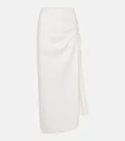 [SIR] SIR Dorian ruched linen-blend maxi skirt AU 14 white