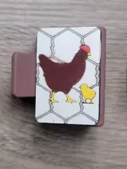 Hand Painted Wood Cut Chickens Claw Clip 4.1"