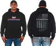 [JH DESIGN GROUP] Mens Chevy Camaro Hoodie American Flag 2 Sided Sweatshirt