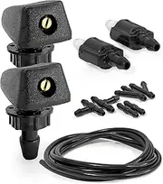 Click&Fit Universal Adjustable Windscreen Washer Nozzles Extended Repair Set, Hose + connectors + Check valves, Fits Most Cars & Trucks – Wiper Washer sprayers Replacement kit Accessories